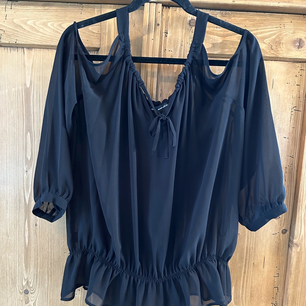 Sheer blouse XL Black brand Next...made with love